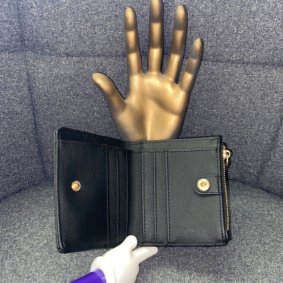 Steve Madden Women's French Smooth Black Wallet w/ Gold tone Embellishment - Picture 4 of 6